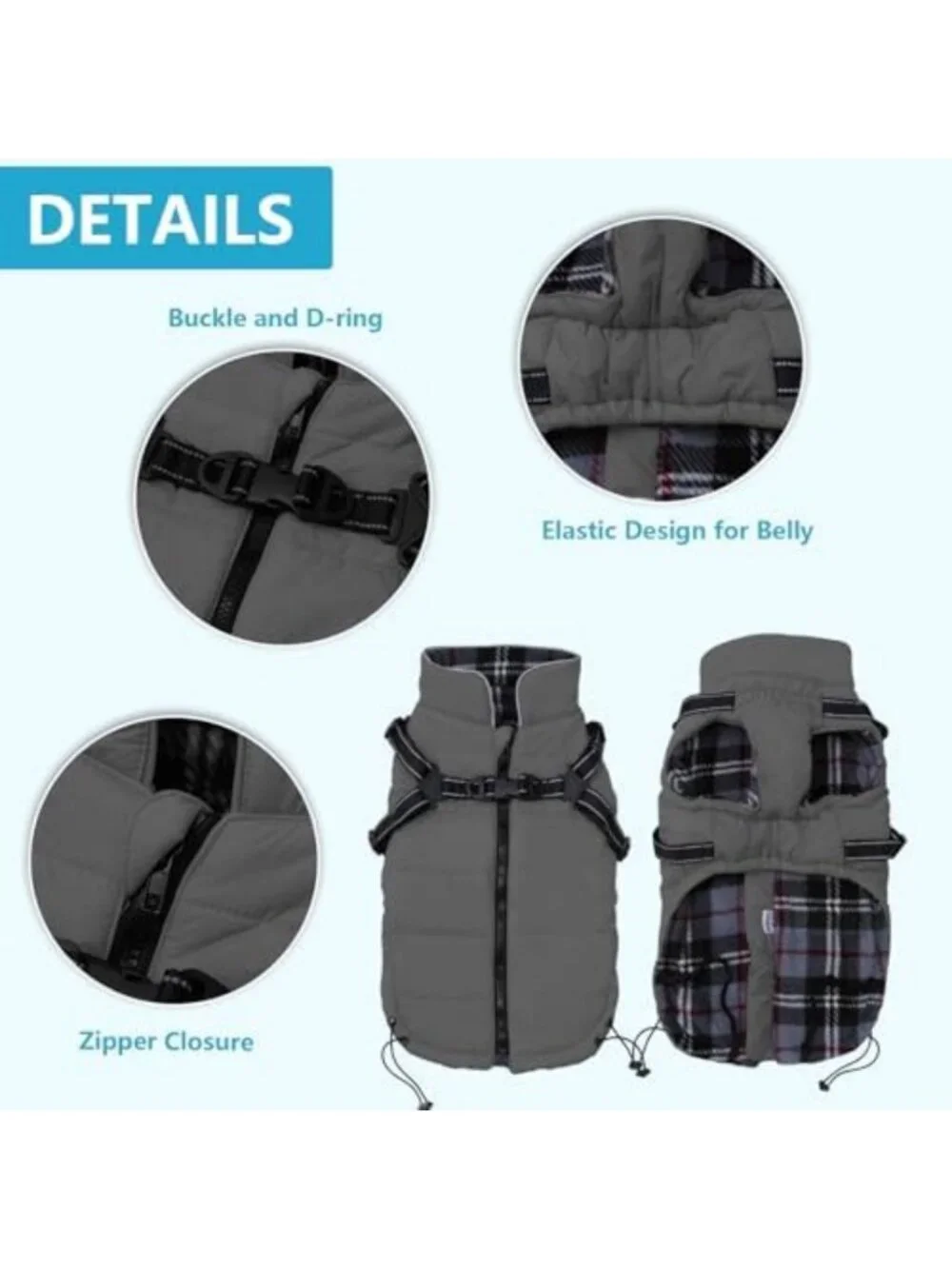Cozy Waterproof Dog Jacket with Harness - Autumn Winter Coat for Small & Medium